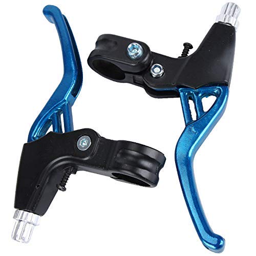 ASEOK Manija de Freno de Bicicleta Mountain Road Bike Palanca de Freno Manillar Frenos Universales para Bicicletas, Aleación de Aluminio Freno de Bicicleta 2.2cm Diámetro Un Par (Azul)