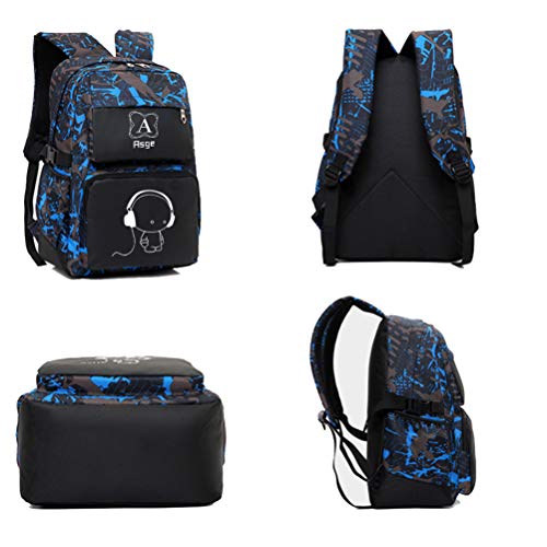 Asge - Mochila Escolar para niñas, Adolescentes, jóvenes, Mochila para el Colegio, Mochila Reflectante para el Exterior, Camping, Mochila Grande, Resistente al Agua, Mochila para el Hombro