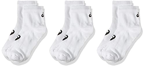 ASICS 3ppk Quarter Sock 155205-0001 Calcetines, Blanco (White 155205/0001), 45/46 (Talla del Fabricante: 43-46) para Hombre