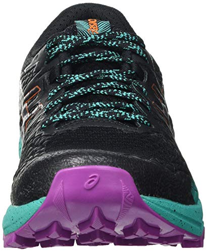 Asics Fujitrabuco Lyte, Trail Running Shoe Mujer, Black/Baltic Jewel, 36 EU