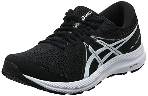 Asics Gel-Contend 7, Road Running Shoe Hombre, Black/White, 44 EU