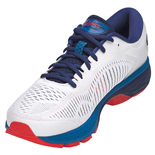 Asics Gel-Kayano 25, Zapatillas de Entrenamiento Hombre, Azul (White/Blue Print 100), 42 EU