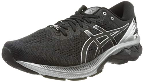 Asics Gel-Kayano 27 Platinum, Road Running Shoe Hombre, Black/Pure Silver, 42.5 EU