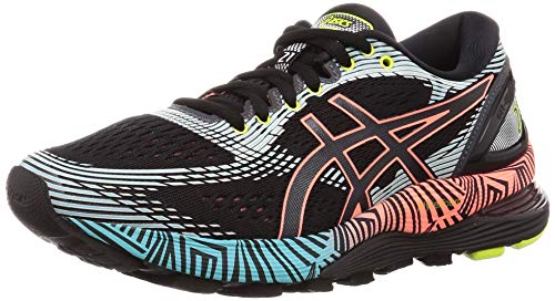 Asics Gel-Nimbus 21 LS, Zapatillas de Running Mujer, Negro (Black/Sun Coral 001), 37.5 EU