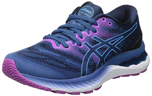 Asics Gel-Nimbus 23, Road Running Shoe Mujer, Grand Shark/Digital Aqua, 38 EU