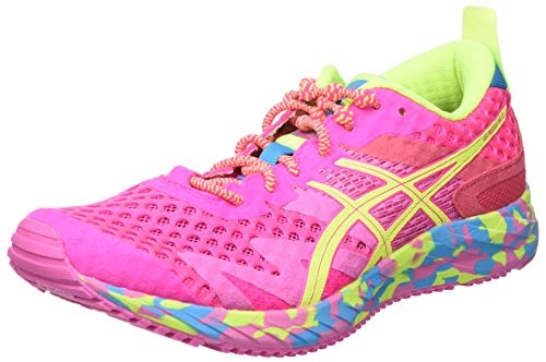 Asics Gel-Noosa Tri 12, Road Running Shoe Mujer, Pink GLO/Safety Yellow, 37 EU