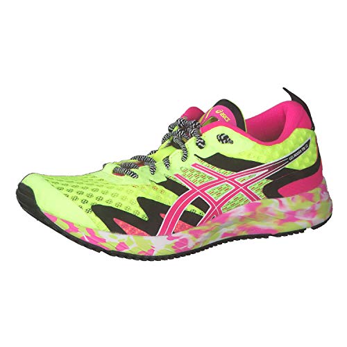 ASICS Gel-Noosa Tri 12, Zapatillas para Correr Mujer, Safety Yellow Pink GLO, 42.5 EU