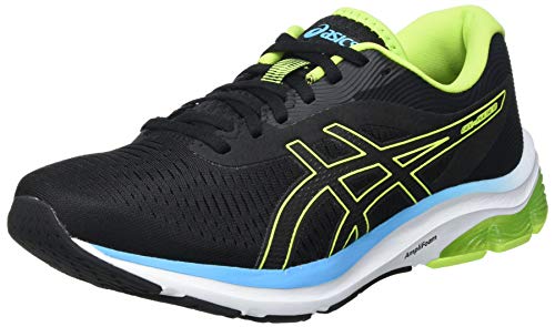 Asics Gel-Pulse 12, Road Running Shoe Hombre, Black/Hazard Green, 42 EU