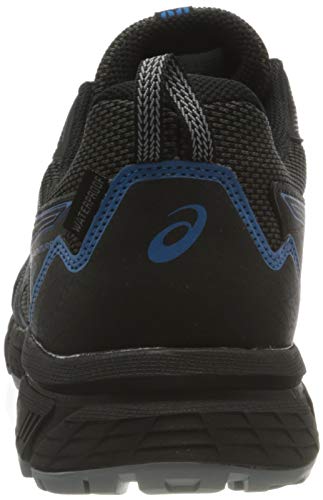 Asics Gel-Venture 8 Waterproof, Trail Running Shoe Hombre, Black/Reborn Blue, 43.5 EU