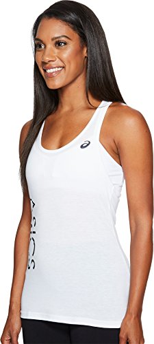 ASICS Graphic Tank - Camiseta de Tirantes para Mujer, Mujer, 140946, Real White, Medium