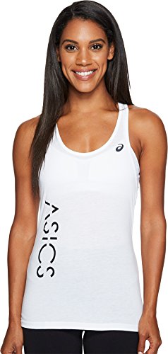 ASICS Graphic Tank - Camiseta de Tirantes para Mujer, Mujer, 140946, Real White, Medium