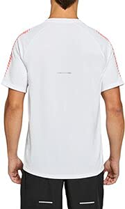 ASICS Icon SS Top T-Shirt, Brilliant White/Flash Coral, XL Mens