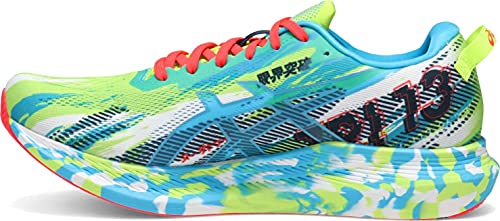ASICS Men's Noosa Tri 13 Running Shoes, 13M, Hazard Green/Digital Aqua