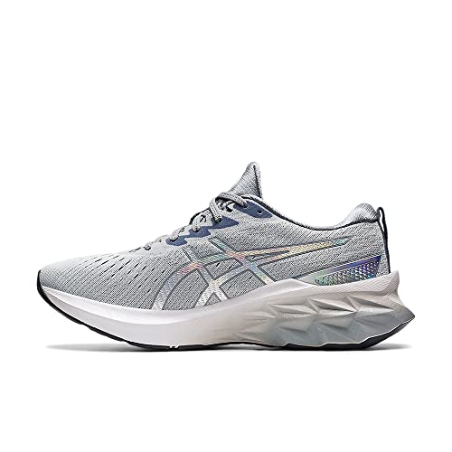 ASICS NOVABLAST 2 Platinum - Zapatillas de correr para hombre, color gris y blanco