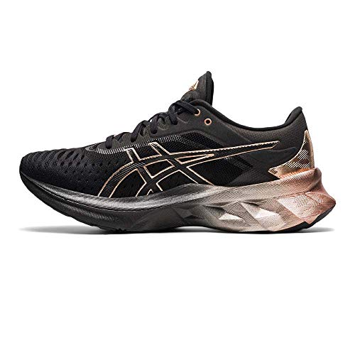 Asics Novablast Platinum, Road Running Shoe Mujer, Black/Rose Gold, 36 EU