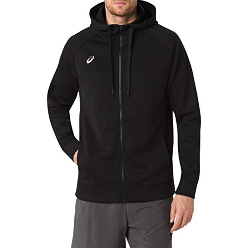 ASICS Sudadera con capucha unisex para adultos, color negro, talla pequeña