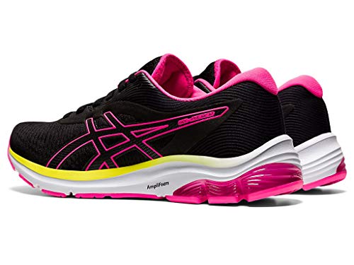 ASICS Women's Gel-Pulse 12 Running Shoes, 7.5M, Black/HOT Pink