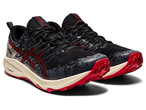 ASICS Zapatillas de running Fuji Lite 2 para hombre, negro (Negro/Rojo Eléctrico), 44 EU