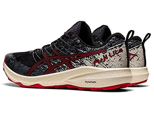 ASICS Zapatillas de running Fuji Lite 2 para hombre, negro (Negro/Rojo Eléctrico), 44 EU