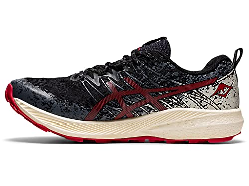 ASICS Zapatillas de running Fuji Lite 2 para hombre, negro (Negro/Rojo Eléctrico), 44 EU