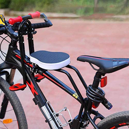 Asiento de Bicicleta Delantero para Niño | Asiento Infantil Delantero Plegable con Reposabrazos y Pedal | para Niños de 2 a 6 años - MAX 50 KG (Black)