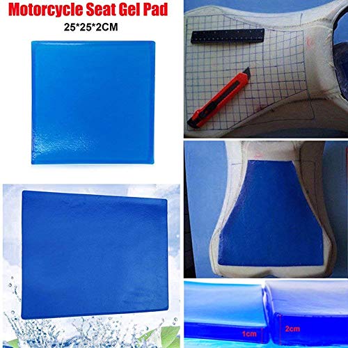 Asiento de la motocicleta DIY Saddle Gel Pad Esteras de Absorción de Choques Reducir la Fatiga Cómodo Cojín de Tela de Enfriamiento Suave (25 * 25 * 2cm)