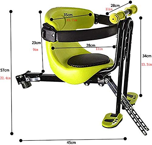 Asiento niños Bicicleta, Delantero para Bicicleta Sillín Infantil Portabebés+Niños Portaniños para Bicicleta con Pedales y Respaldo, para Bicicleta con Pedales Respaldo