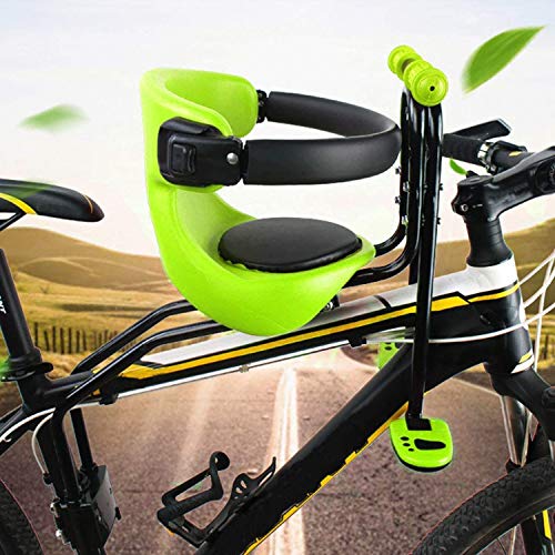 Asiento niños Bicicleta, Delantero para Bicicleta Sillín Infantil Portabebés+Niños Portaniños para Bicicleta con Pedales y Respaldo, para Bicicleta con Pedales Respaldo