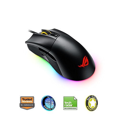 ASUS ROG Gladius II USB Óptico 12000DPI Ambidextro Negro - Ratón (USB, Juego, Pressed Buttons, Rueda, Óptico, PC/Ordenador portátil)