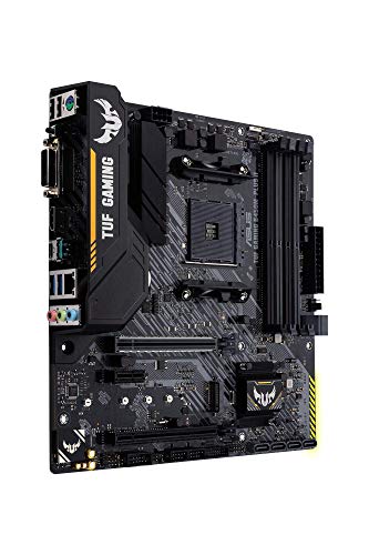 Asus TUF Gaming B450M-PLUS II - Placa Base de Gaming Micro-ATX AM4 AMD B450 con Soporte M.2, Cancelación de Ruido por IA, HDMI, DVI-D, USB 3.2 Gen 2 de Tipo A, USB 3.2 Gen 1 de Tipo A y C