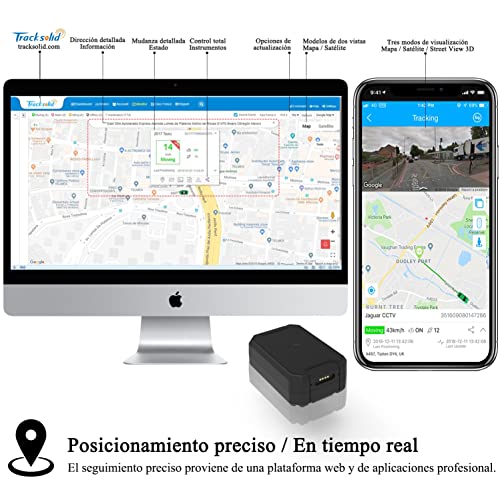 AT1 GPS Tracker Magnético, 6000mAH Localizador GPS para Coche para Moto Bicicleta con Monitoreo de Voz, Alarma de Sobrevelocidad/Vibración/Alteración/Valla Geo - Tracksolid App & Web SIM no Incluida