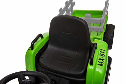 ATAA Tractor Ceres con Remolque - Verde - Coche eléctrico para niños Tractor con batería de 12v Remolque y Mando para Padres