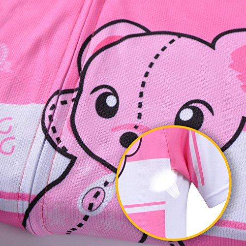 Ateid Maillot de Ciclismo y Pantalones Cortos para Niños Rosa 2XL 9-11 Años