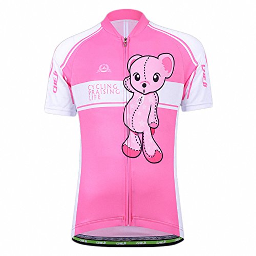 Ateid Maillot de Ciclismo y Pantalones Cortos para Niños Rosa 2XL 9-11 Años