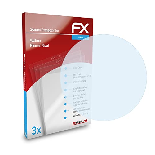 atFoliX Lámina Protectora de Pantalla Compatible con Wahoo Elemnt Rival Película Protectora, Ultra Transparente FX Lámina Protectora (3X)