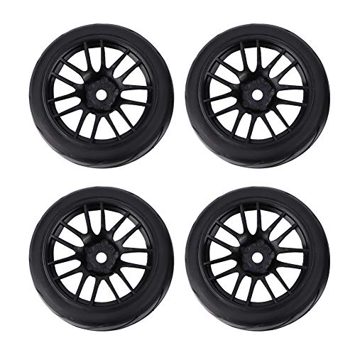 Atyhao 4 piezas de goma RC neumáticos de carreras para coche en llanta de rueda de carretera, compatible con HSP HPI 1/10