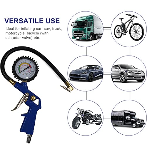 Auflosung Pistola De Presión De Neumáticos, Medidor De Presión De Neumáticos Automáticos, Herramienta De Prueba De Neumáticos, Adecuada Para Motocicletas, Automóviles, Bicicletas.