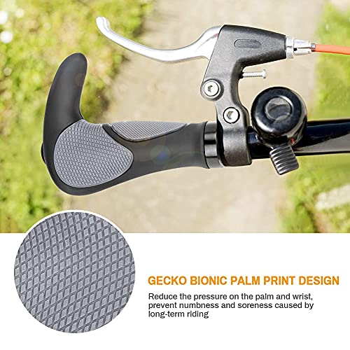 Augot Puños Manillar de Bicicleta, Puños Bicicleta Puños Scooter Montaña Bici MTB Mangos de Goma Antideslizantes con Cuernos Antideslizante para Montaña, Bici Plegable, Scooter Puños