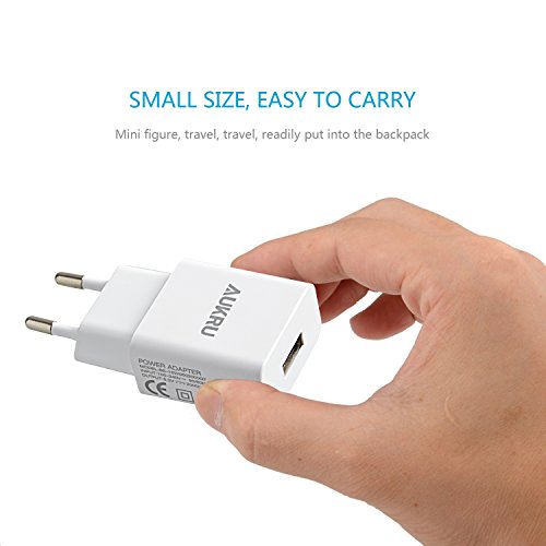 Aukru 5V 2A Cargador con Micro USB Cable para Samsung Galaxy/Sony/HTC/Nokia/Huawei/ASUS/Motorola/Blackberry/Otros Dispositivos Android etc - Blanco