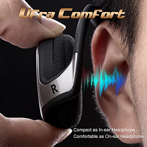 Auriculares Bluetooth 4.2 Deportivos Inalámbricos Cascos,Inalámbricos Running Impermeable Cascos Correr con Micrófono,Hi-Fi Sonido Estéreo,12 Horas de Juego,Gimnasio (Negro)