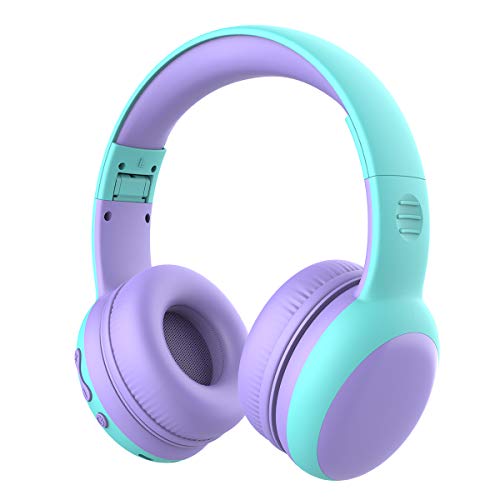Auriculares Bluetooth para niños, Auriculares Plegable para niños con 85dB Volumen Limitado, Auriculares Ajustable y Plegable con micrófono, niñas y niños, Púrpura New Version