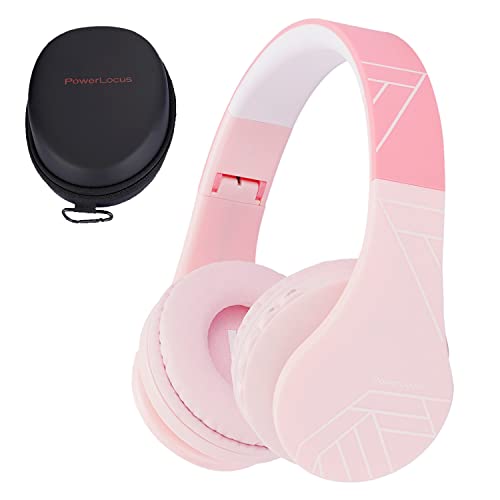 Auriculares Bluetooth para niños, PowerLocus Auriculares Inalámbricos Bluetooth de Diadema, Cascos Bluetooth con Micrófono para niñas y niños con 85DB Volumen Limitado, Auriculares Plegable, Ajustable