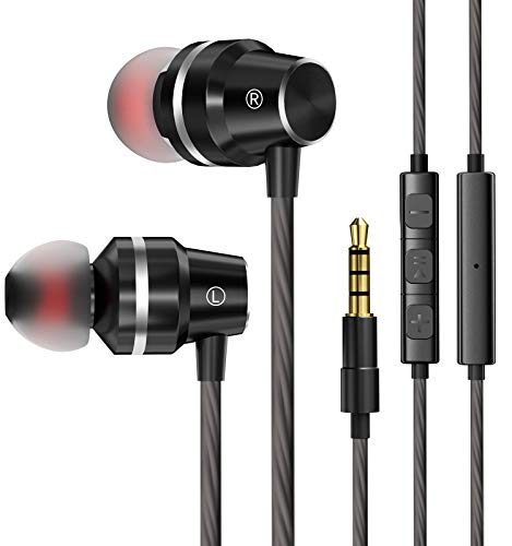 Auriculares con Cable con Micrófono y Control de Volumen, Adecuados para Dispositivos con Conectores 3.5, como Teléfonos Móviles, Computadoras Portátiles y MP3