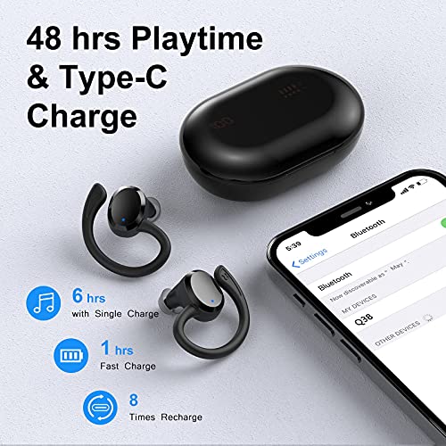 Auriculares Inalámbricos, Auriculares Bluetooth 5.1 Hi-Fi Estéreo, Cascos Inalambricos Bluetooth con Microfono Auriculares Deportivos IP7 Impermeable, CVC8.0 Cancelación de Ruido Auriculares Running