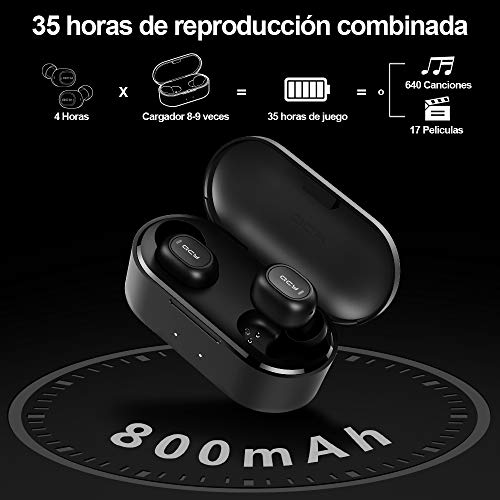 Auriculares Inalámbricos Bluetooth, HOMSCAM Auriculares Bluetooth con Micrófonos Impermeable True Wireless Earbuds Bluetooth 5.0 HiFi Mini Twins Estéreo In-Ear Bluetooth con Caja de Carga Portátil