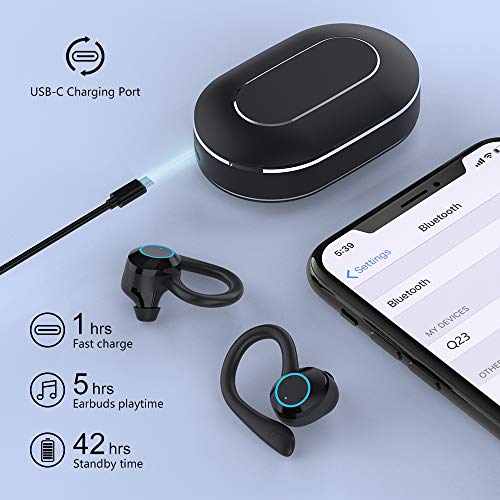 Auriculares Inalambricos Deporte, Andfive Auriculares Bluetooth 5.1 con Microfono Cascos Inalambricos IP7 Impermeable, Carga Rápida USB-C, CVC8.0 Cancelación de Ruido Auriculares Running [Actualizado]