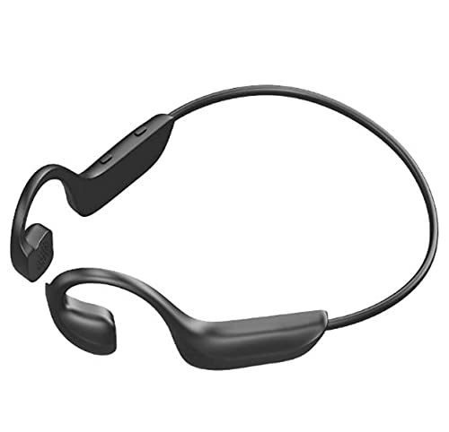 Auriculares Inalámbricos Deportivos Bluetooth Conducción Ósea con micrófono Resistentes al Sudor cómodos para Correr, Footing, Senderismos, Ciclismo (Auriculares Inalámbricos Negros)