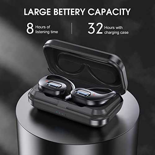 Auriculares Inalámbricos Deportivos con Cancelación de Ruido Estéreo, In-Ear Auriculares Bluetooth IP7 Impermeable, Calidad de Sonido HD con Micrófono Reproducción de 40H para Running Viajes (Negro)