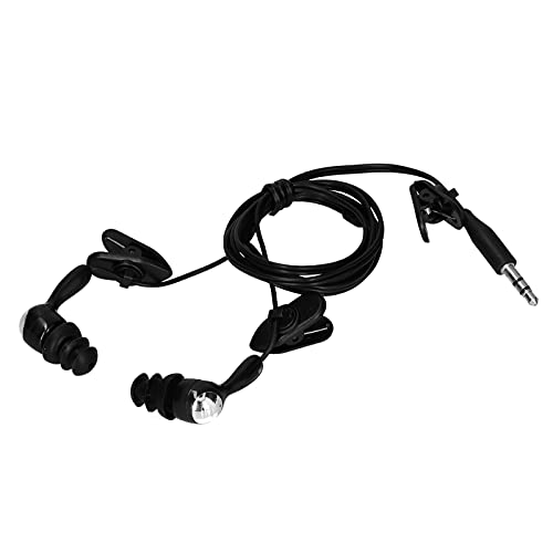 Auriculares Internos Impermeables IP68, Auriculares de Natación con Cable en Espiral Y Cable de Extensión de Audio Estéreo, Cableado para Nadar, Bucear, Correr, Andar en Bicicleta, Gimnasio,(Negro)