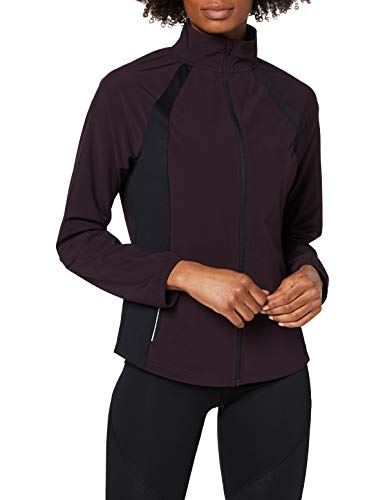 AURIQUE GTQ3_W07 Chaqueta para Correr, Morado/Negro, 42